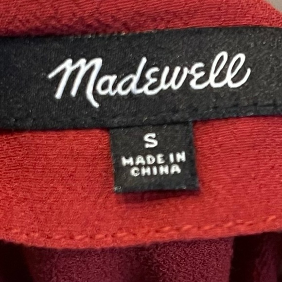 MADEWELL Size S Brick Red Shirt Dress - Picture 3 of 8